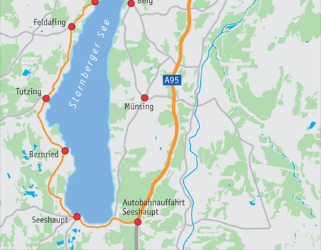 Strecke - Starnberger See Rundfahrt